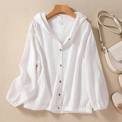 Livia – Linen Hooded Shirt