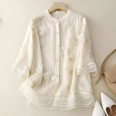 Celeste – Embroidered Cotton Blouse