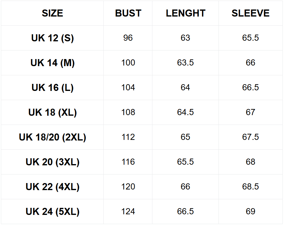 Size guide (cm)
