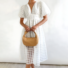 Lysa – Puff Sleeve Midi Dress
