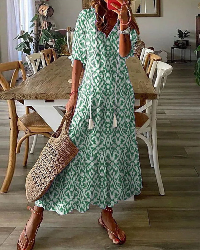 Thalina – Relaxed Patterned Midi Dress