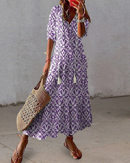 Thalina – Relaxed Patterned Midi Dress