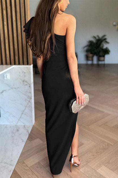 Solene – One-Shoulder Ruffle Dress
