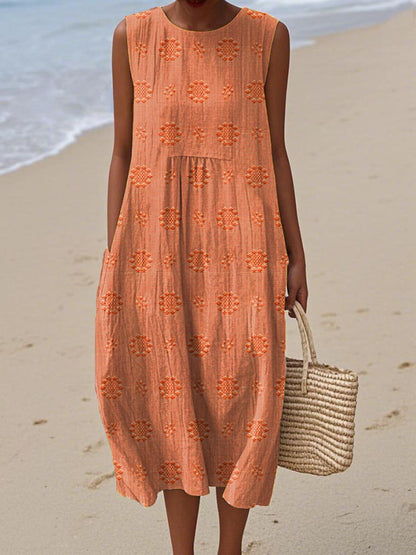 Fleur – Embroidered Sleeveless Midi Dress