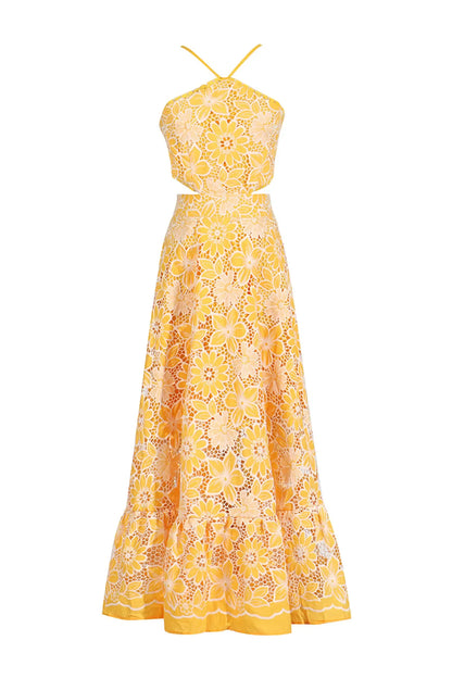 Daria – Lace Halter Midi Dress