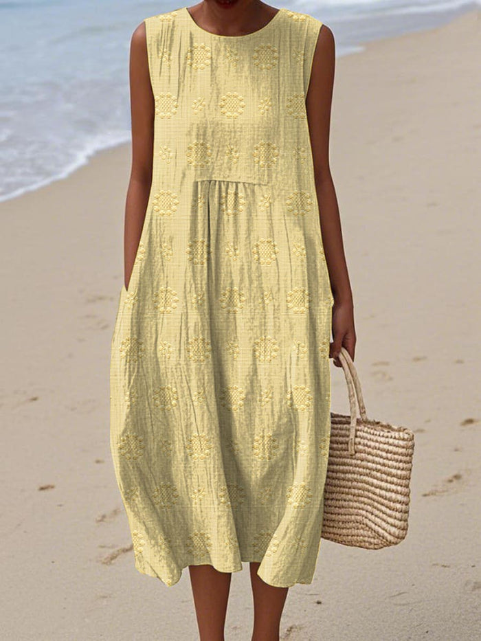 Fleur – Embroidered Sleeveless Midi Dress