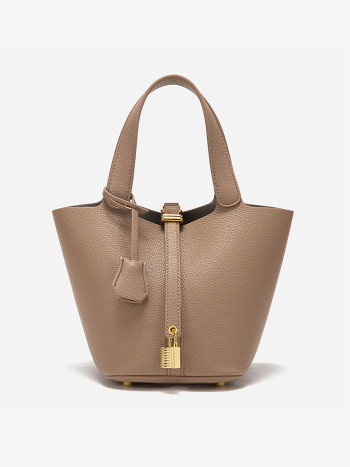 Glaiza | Sleek Gold-Lock Bucket Bag