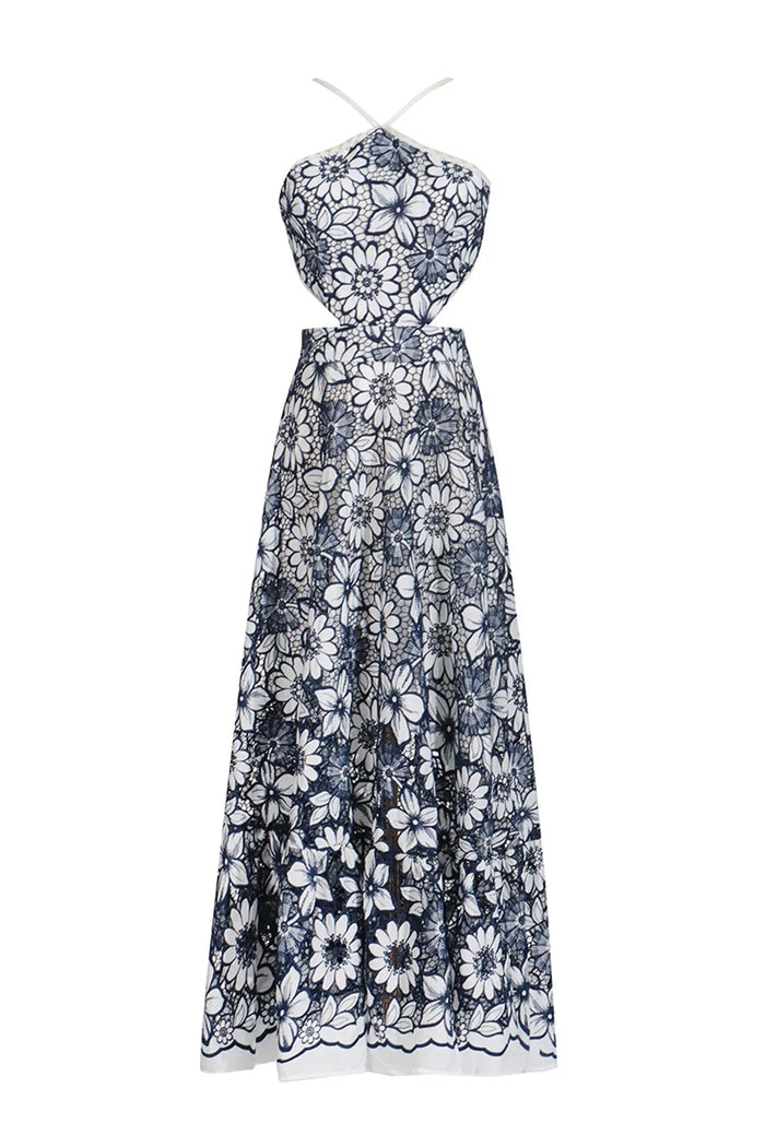 Daria – Lace Halter Midi Dress