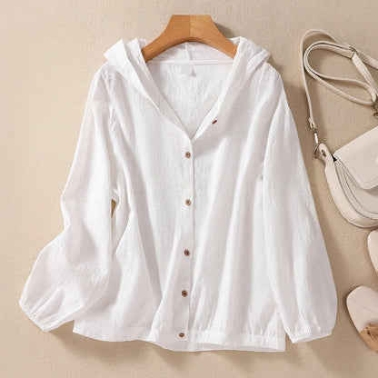 Livia – Linen Hooded Shirt