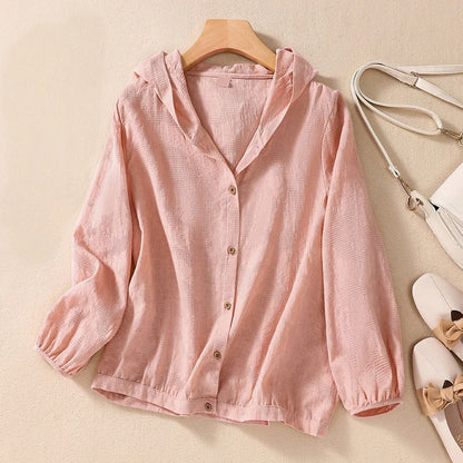 Livia – Linen Hooded Shirt