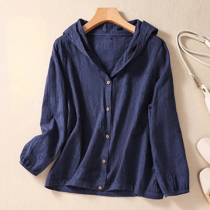 Livia – Linen Hooded Shirt