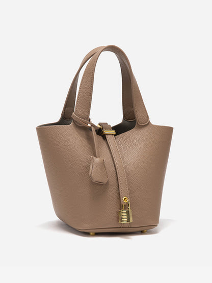 Glaiza | Sleek Gold-Lock Bucket Bag