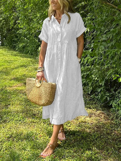Arlise – Striped Shirt Dress