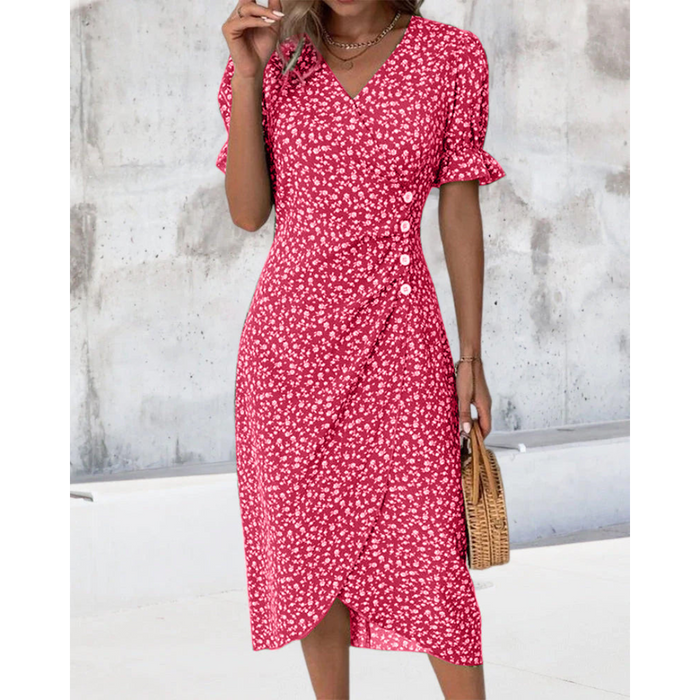 Coralie – Floral Wrap Midi Dress