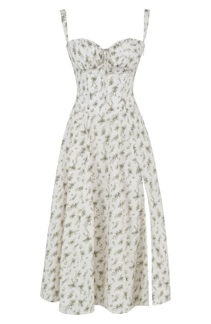 Vivienne – Floral Bustier Midi Dress