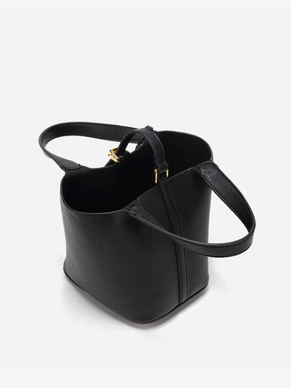 Glaiza | Sleek Gold-Lock Bucket Bag