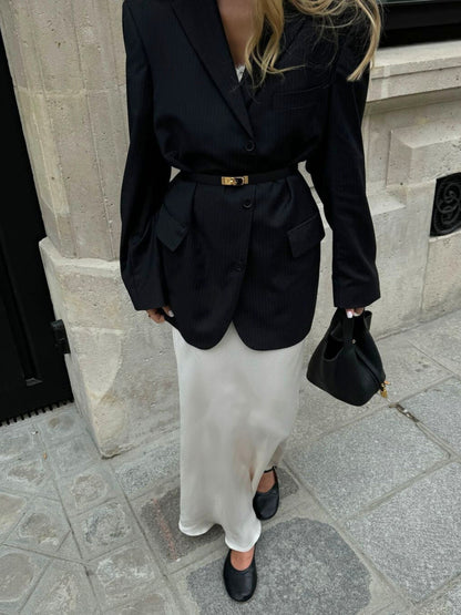 Glaiza | Sleek Gold-Lock Bucket Bag