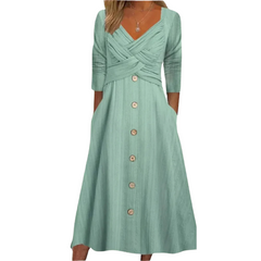 Amelie - Elegant Criss-Cross Midi Dress