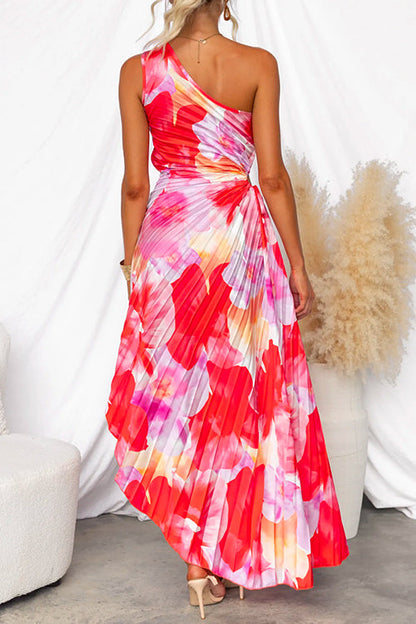 Azara – Pleated One-Shoulder Dress