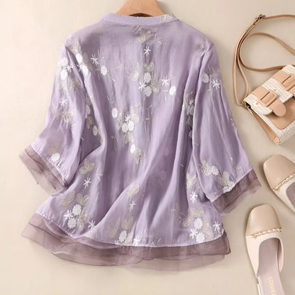 Celeste – Embroidered Cotton Blouse