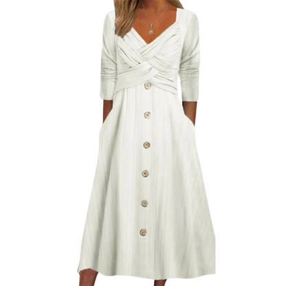 Amelie - Elegant Criss-Cross Midi Dress