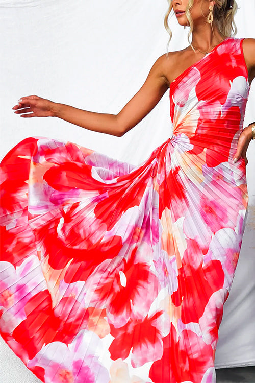Azara – Pleated One-Shoulder Dress
