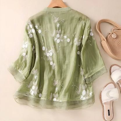 Celeste – Embroidered Cotton Blouse