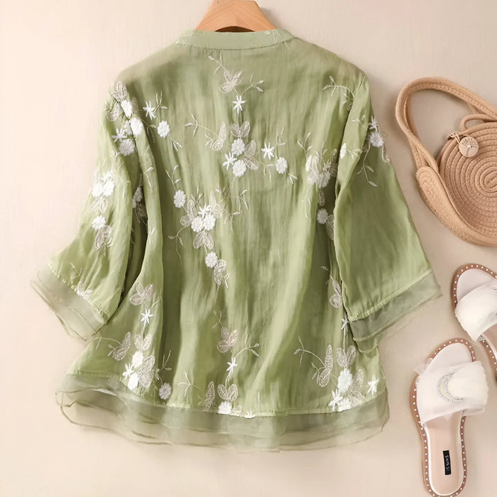 Celeste – Embroidered Cotton Blouse