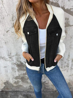 Iris | Zip-Front Contrast Jacket