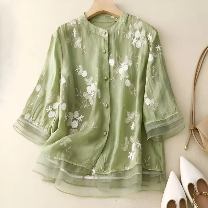 Celeste – Embroidered Cotton Blouse