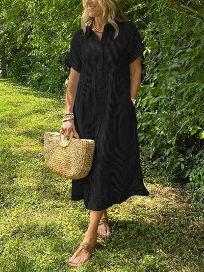 Arlise – Striped Shirt Dress