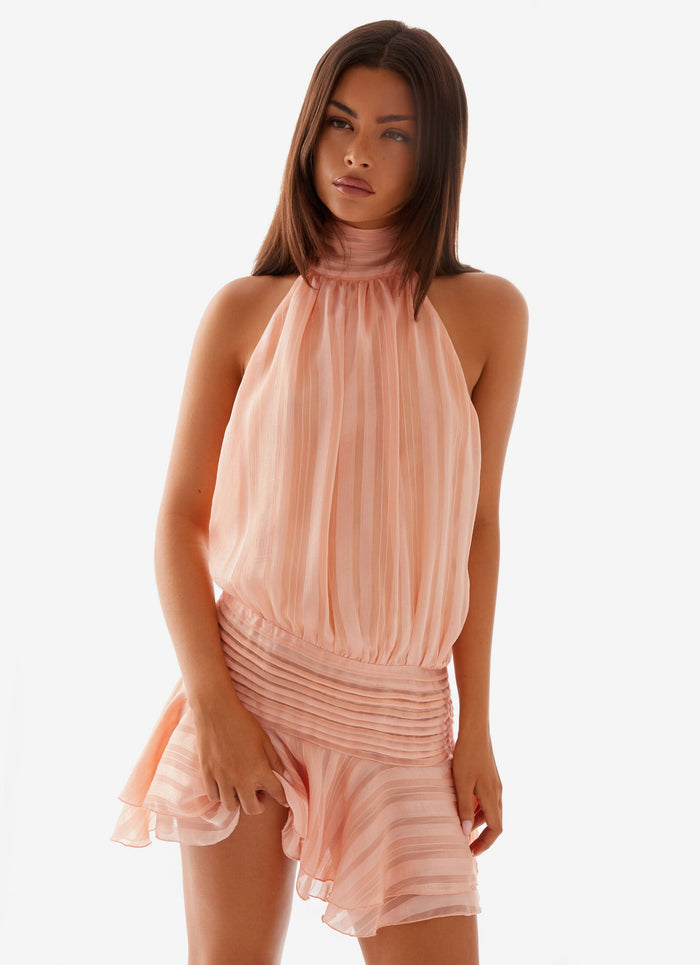 Malia – Halter Neck Ruffle Mini Dress