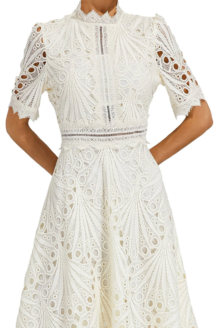 Vivienne – Lace Cut-Out Midi Dress