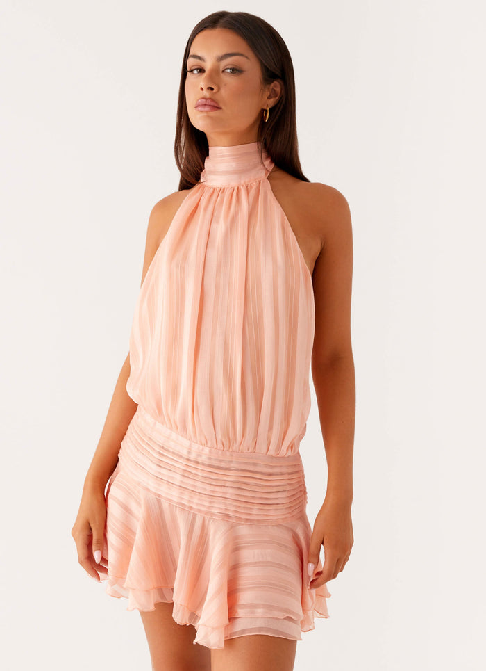 Malia – Halter Neck Ruffle Mini Dress