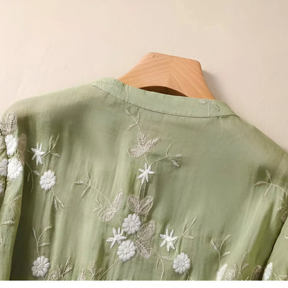 Celeste – Embroidered Cotton Blouse