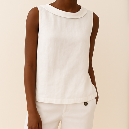 Madeleine – Sleeveless Linen Top