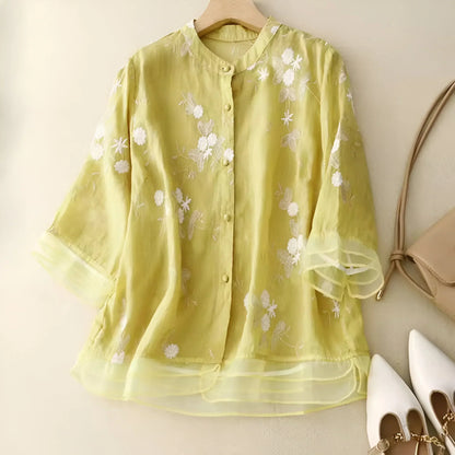 Celeste – Embroidered Cotton Blouse