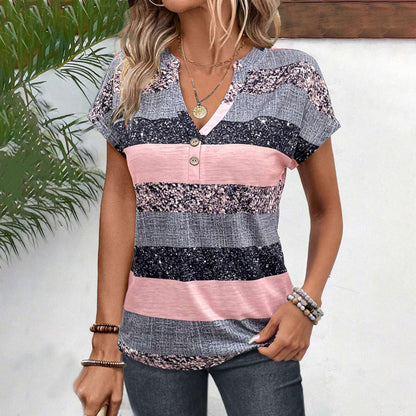 Marlie – Striped Button Blouse