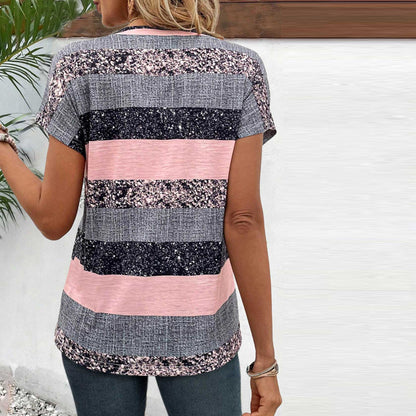 Marlie – Striped Button Blouse
