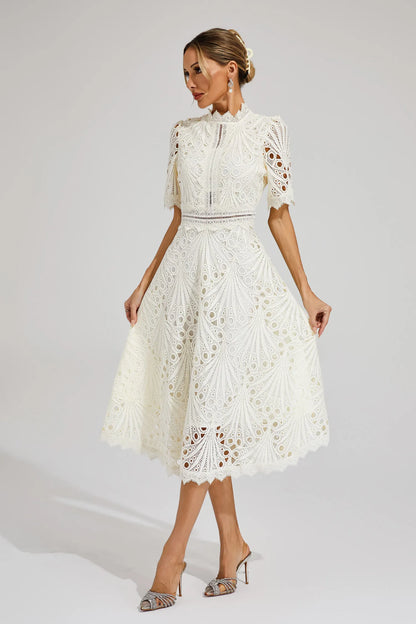 Vivienne – Lace Cut-Out Midi Dress