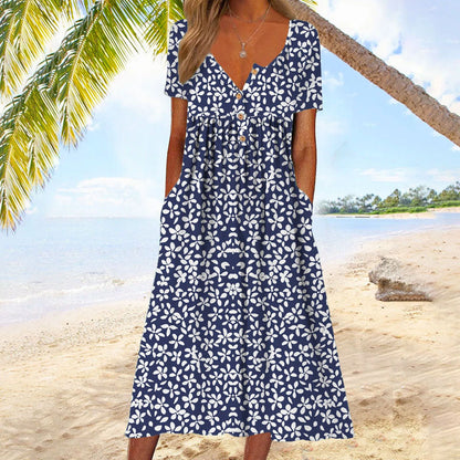 Laelia – Floral Button Midi Dress