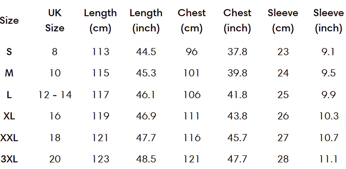 Size guide (cm)