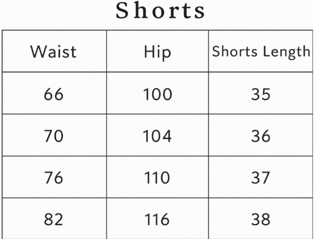 Size guide (inches)