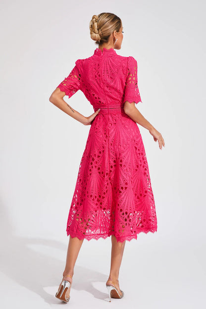 Vivienne – Lace Cut-Out Midi Dress