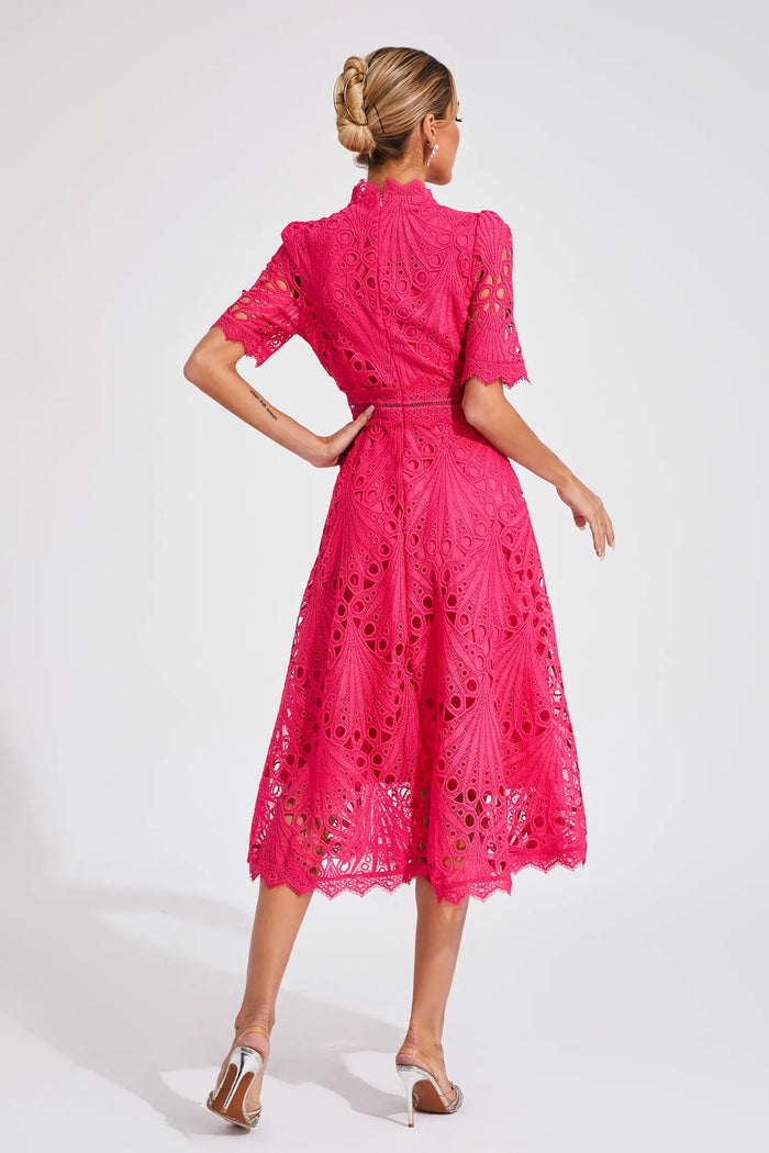 Vivienne – Lace Cut-Out Midi Dress