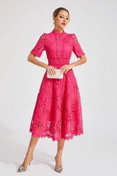 Vivienne – Lace Cut-Out Midi Dress