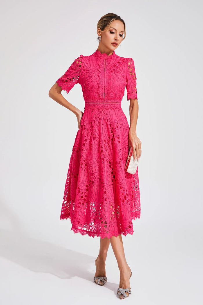 Vivienne – Lace Cut-Out Midi Dress