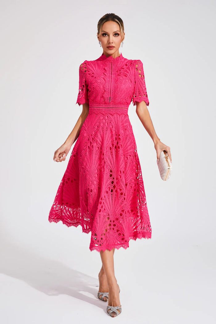 Vivienne – Lace Cut-Out Midi Dress