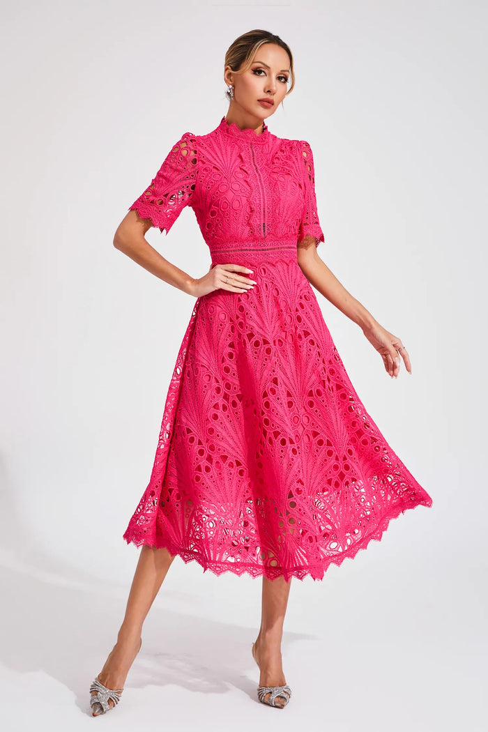 Vivienne – Lace Cut-Out Midi Dress