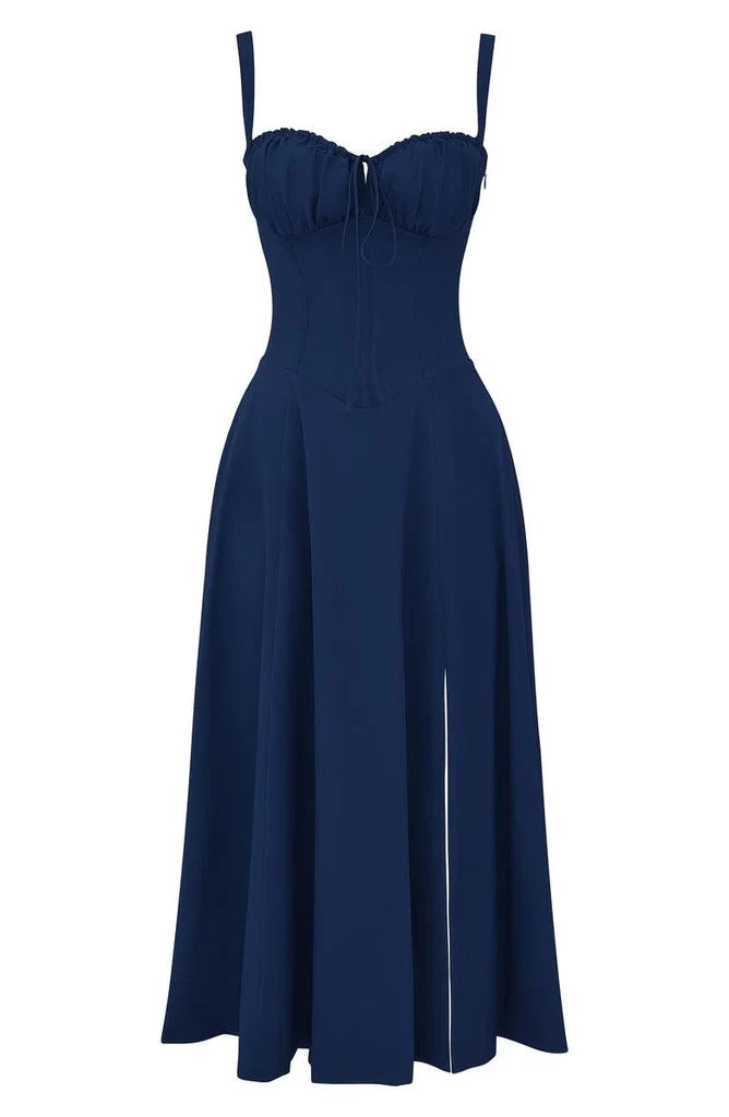 Vivienne – Floral Bustier Midi Dress